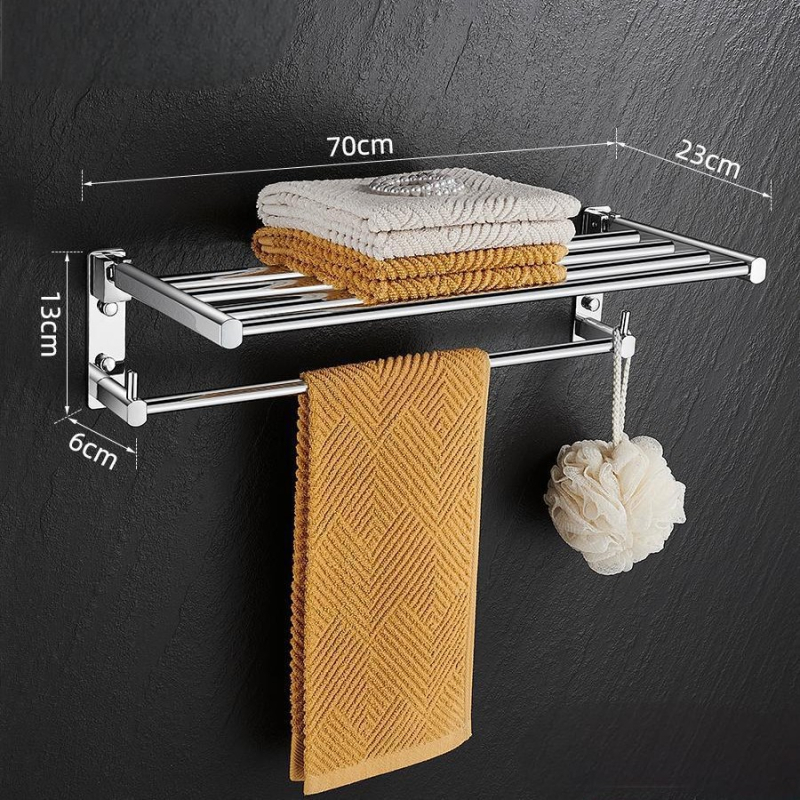 Kúpeľňový vešiak na uteráky z medeného materiálu, skladací úložný regál, moderný minimalistický štýl, šesťdielny set