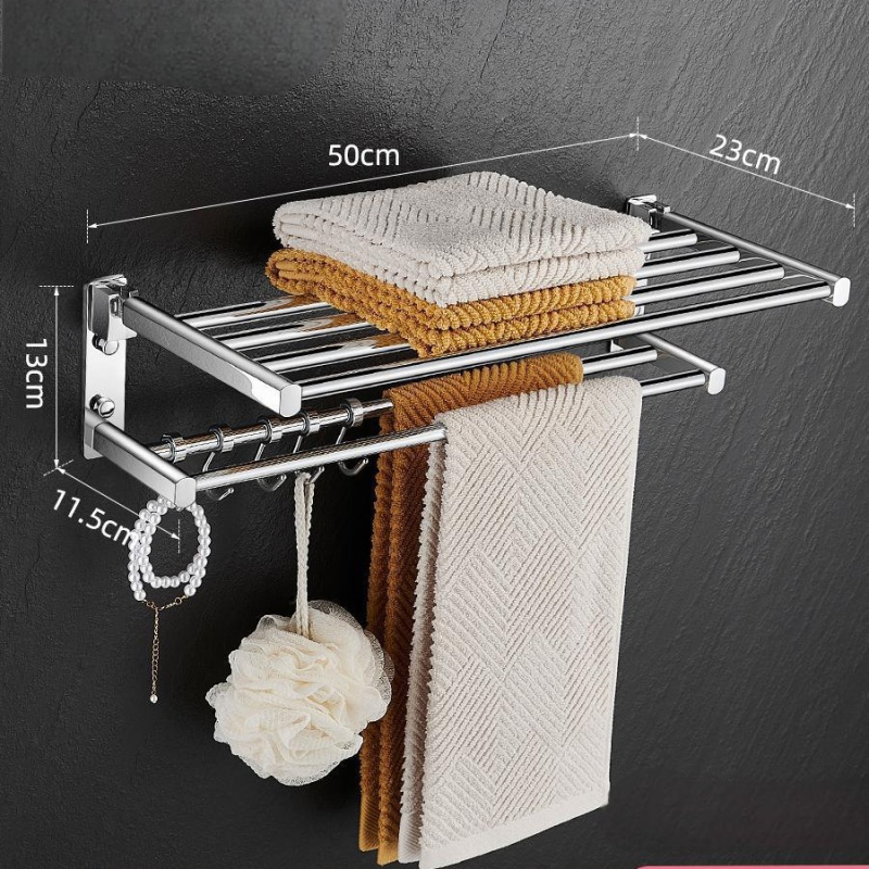 Kúpeľňový vešiak na uteráky z medeného materiálu, skladací úložný regál, moderný minimalistický štýl, šesťdielny set