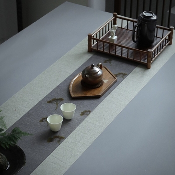 Fibrová vodotesná podložka na čajovú ceremóniu, japonský zen štýl, minimalistická stolová prikrývka
