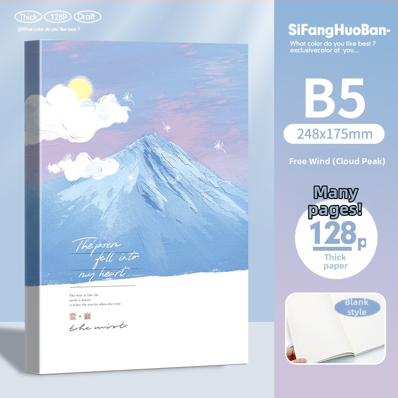 B5 zošit s lepeným viazaním, formát B5/A5, minimalistický dizajn, prázdne stránky, pre študentov