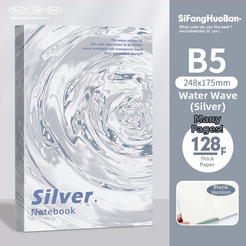 B5 zošit s lepeným viazaním, formát B5/A5, minimalistický dizajn, prázdne stránky, pre študentov