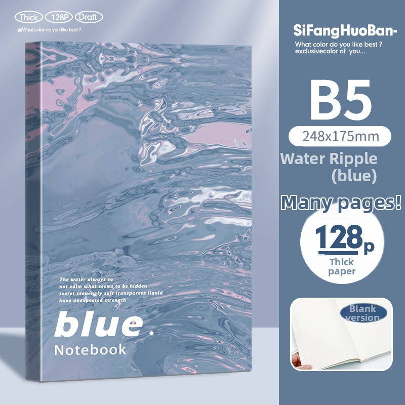B5 zošit s lepeným viazaním, formát B5/A5, minimalistický dizajn, prázdne stránky, pre študentov