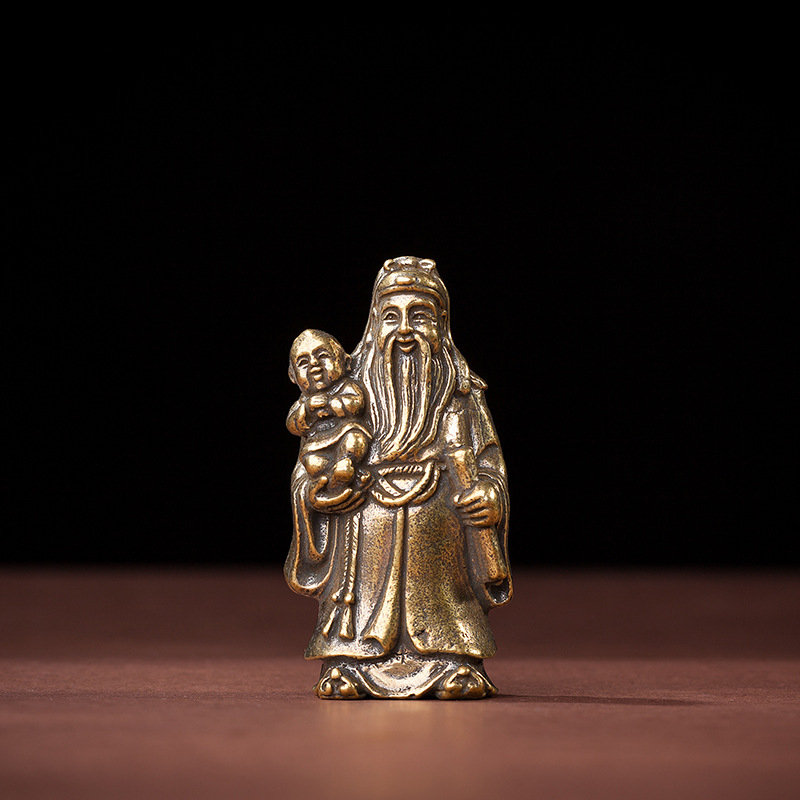 Retro mosadzové sošky Budhu: Guanyin, Šakjamuni a Ksitigarbha pre domovú dekoráciu