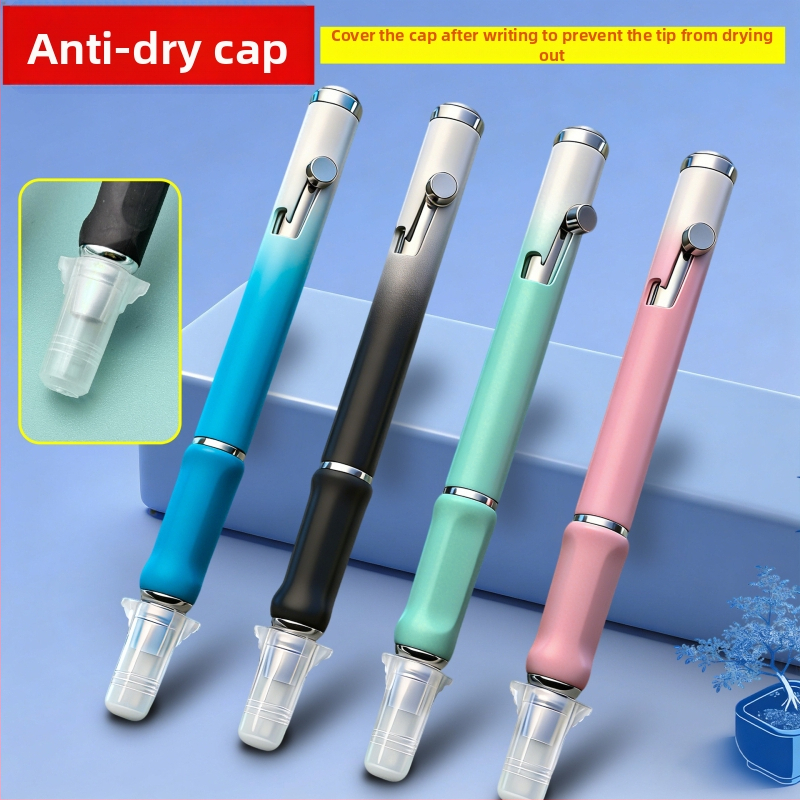 Push-Pull plniace pero s jemným hrotom 0.5 EF pre študentov, gradientná farba, vymeniteľná náplň, kryt proti presychaniu