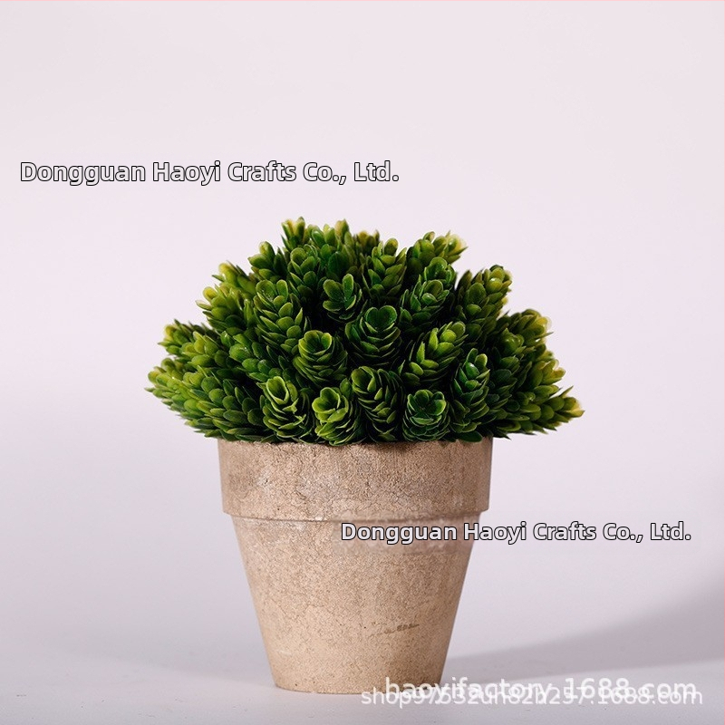 Falošná zelená rastlina v kvetináči s plastovými kvetmi, bonsai dekor do interiéru, výška 10–30 cm