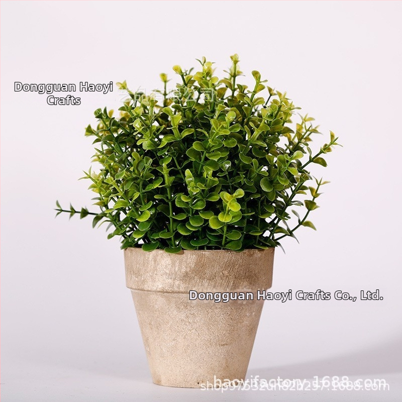 Falošná zelená rastlina v kvetináči s plastovými kvetmi, bonsai dekor do interiéru, výška 10–30 cm