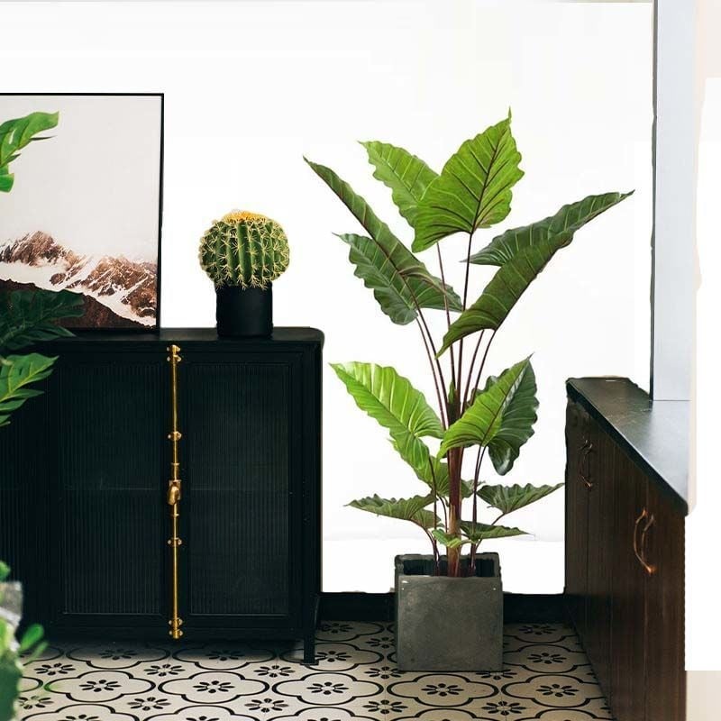 Monstera umelá rastlina v nordickom štýle, kvetináč na vnútorné podlažie, Turtle-back odroda, zelená bonsajová zeleň