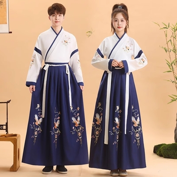 Hanfu stil kostim za ceremoniju odrastanja djece, kineski tradicionalni odjevni predmet za recitiranje Three-Character Classic i školske nastupe