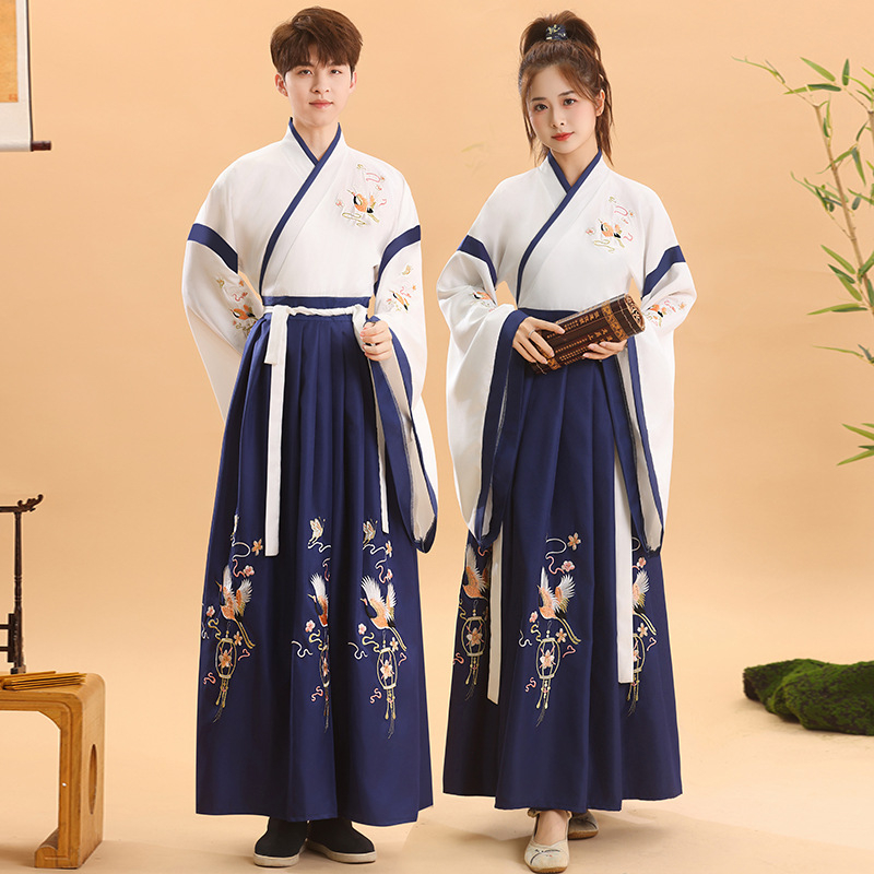 Hanfu stil kostim za ceremoniju odrastanja djece, kineski tradicionalni odjevni predmet za recitiranje Three-Character Classic i školske nastupe