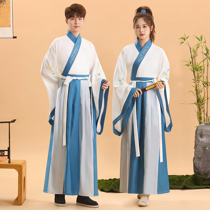 Hanfu stil kostim za ceremoniju odrastanja djece, kineski tradicionalni odjevni predmet za recitiranje Three-Character Classic i školske nastupe