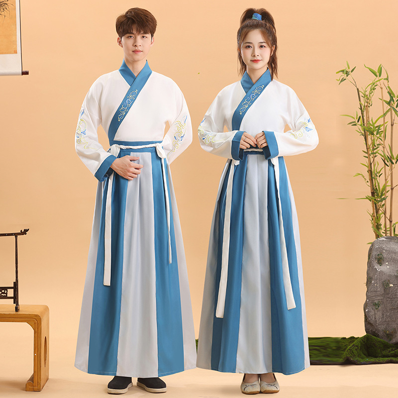 Hanfu stil kostim za ceremoniju odrastanja djece, kineski tradicionalni odjevni predmet za recitiranje Three-Character Classic i školske nastupe