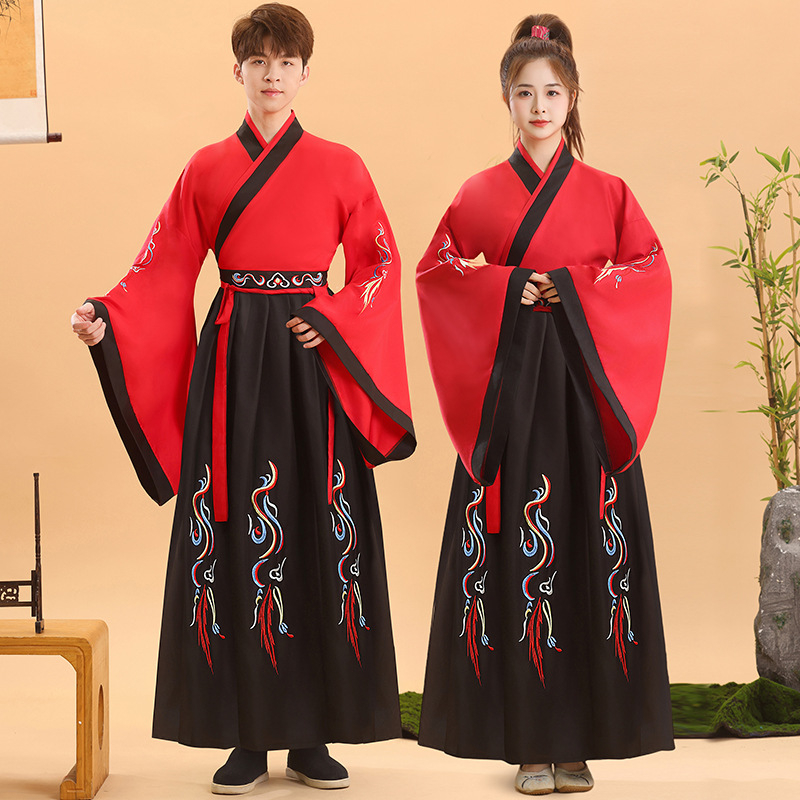 Hanfu stil kostim za ceremoniju odrastanja djece, kineski tradicionalni odjevni predmet za recitiranje Three-Character Classic i školske nastupe