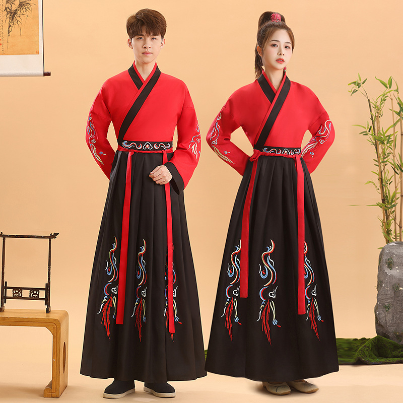 Hanfu stil kostim za ceremoniju odrastanja djece, kineski tradicionalni odjevni predmet za recitiranje Three-Character Classic i školske nastupe