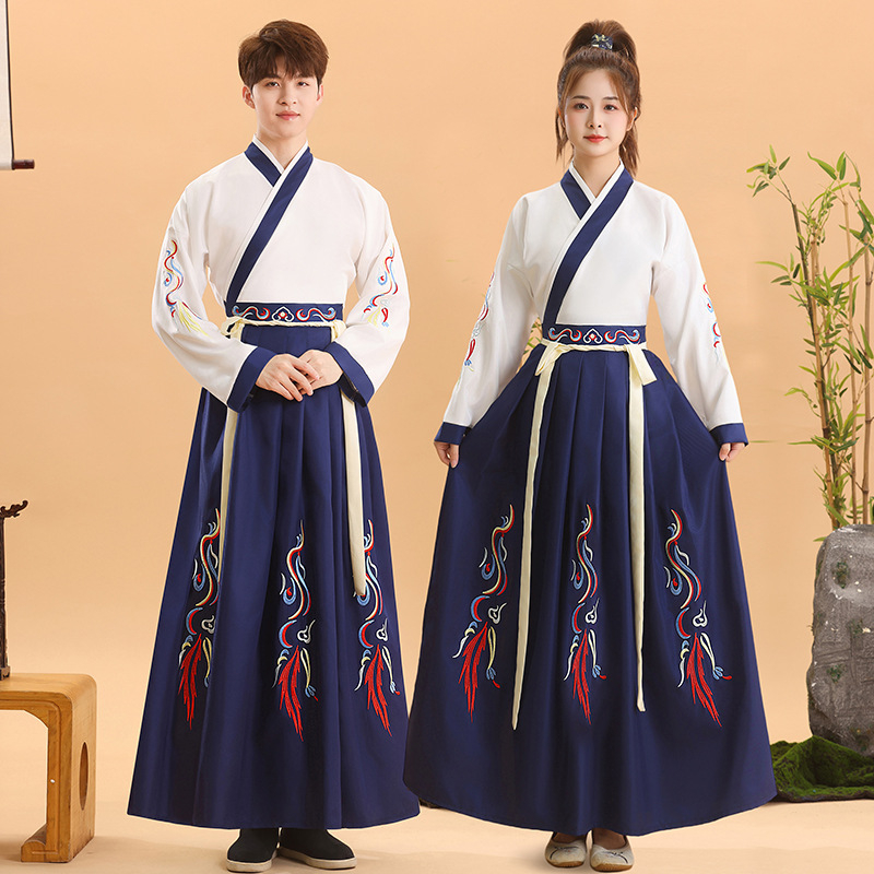 Hanfu stil kostim za ceremoniju odrastanja djece, kineski tradicionalni odjevni predmet za recitiranje Three-Character Classic i školske nastupe