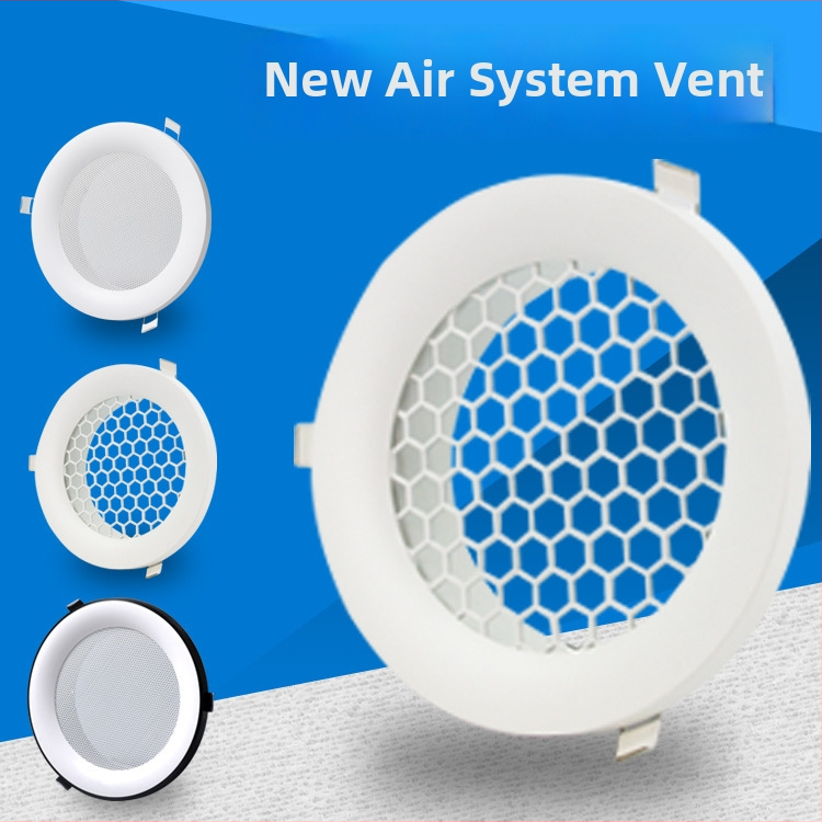 Kruhový hliníkový vzduchový otvor pre ventiláciu, výfuk a systém čerstvého vzduchu – kryt kúpeľňového ohrievača