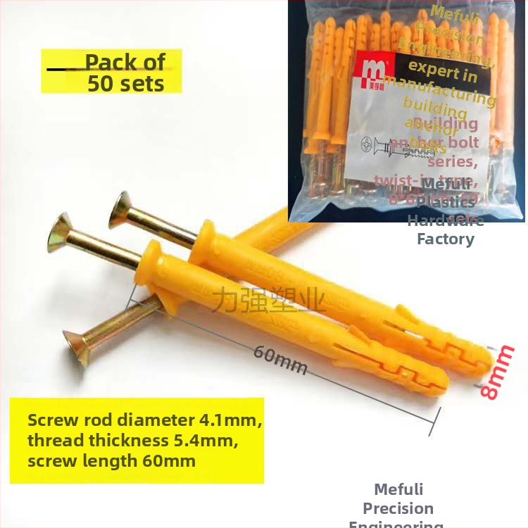 Sada plastových skrutiek čísla 6, 8 a 10 s expanznými zátkami, gélovými guľôčkami, expanznými trubkami a samořeznými skrutkami