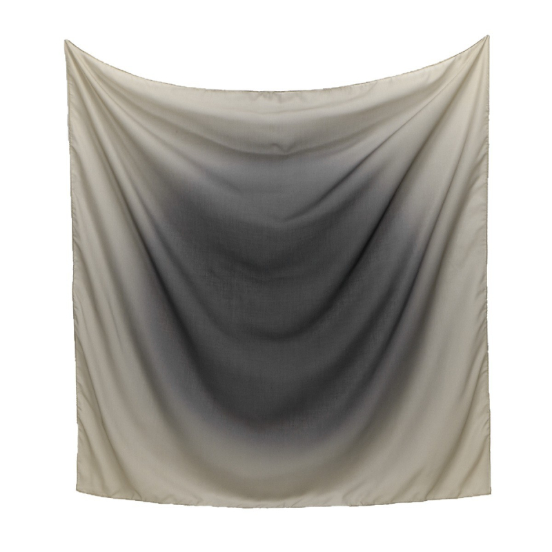 Šál pre ženy zo voile s Bali priadzou, gradientný, farebné bloky, 110×110 cm