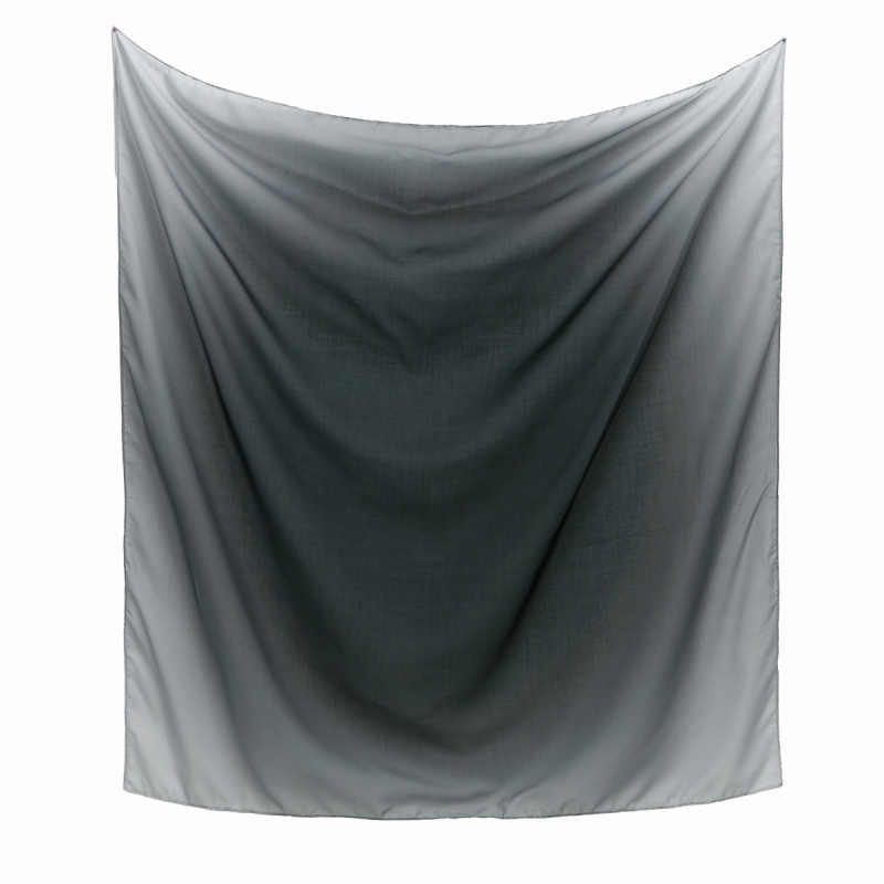 Šál pre ženy zo voile s Bali priadzou, gradientný, farebné bloky, 110×110 cm