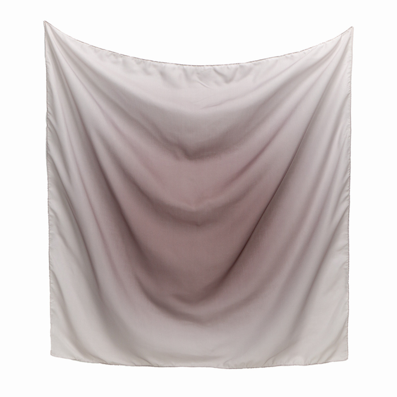 Šál pre ženy zo voile s Bali priadzou, gradientný, farebné bloky, 110×110 cm
