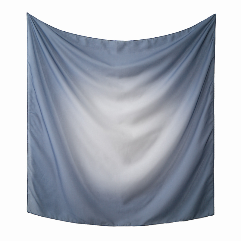 Šál pre ženy zo voile s Bali priadzou, gradientný, farebné bloky, 110×110 cm