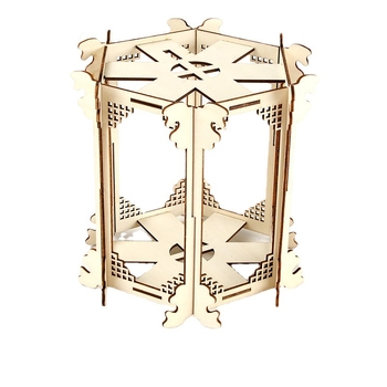 Drevený rámček na lampu Crab Kingdom, ručne vyrobený rám na lampu pre rodinné aktivity na Nový rok, stojan na palácovú lampu