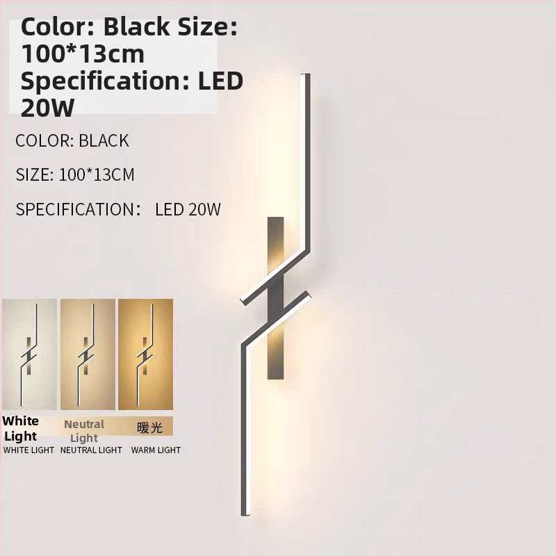 Lineárne LED nástenné svetlo v minimalistickom štýle, vhodné do spálne, chodby a obývačky, s mriežkovým dizajnom.