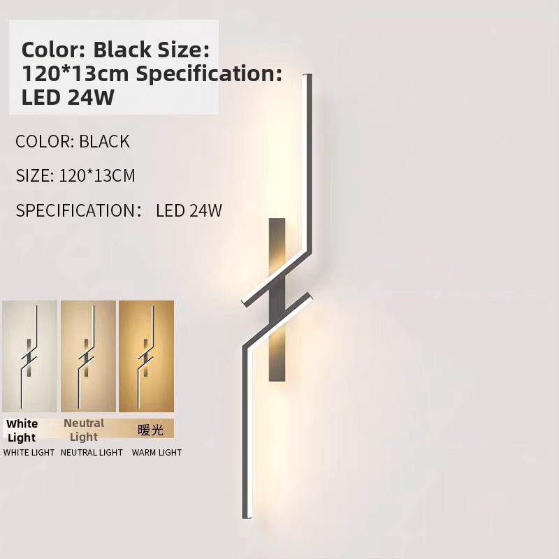 Lineárne LED nástenné svetlo v minimalistickom štýle, vhodné do spálne, chodby a obývačky, s mriežkovým dizajnom.