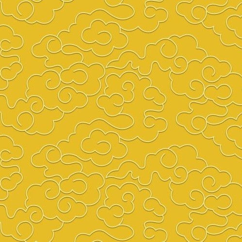 Tapeta so zlatým motívom oblakov pre buddhistické chrámy a taoistické svätyne, dekor chrámu v štýle Ming-Qing