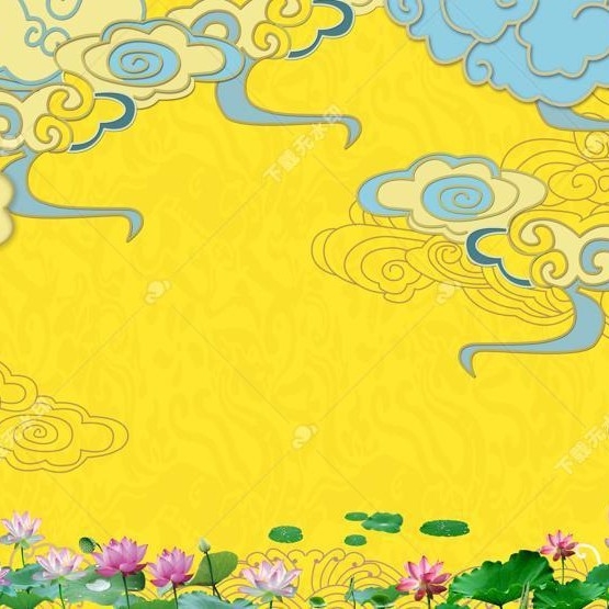 Tapeta so zlatým motívom oblakov pre buddhistické chrámy a taoistické svätyne, dekor chrámu v štýle Ming-Qing