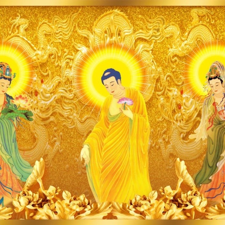 Tapeta so zlatým motívom oblakov pre buddhistické chrámy a taoistické svätyne, dekor chrámu v štýle Ming-Qing