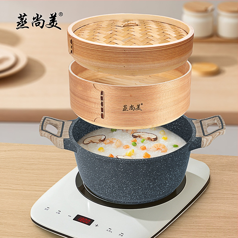 Drevený parný kôš na dim sum a knedličky