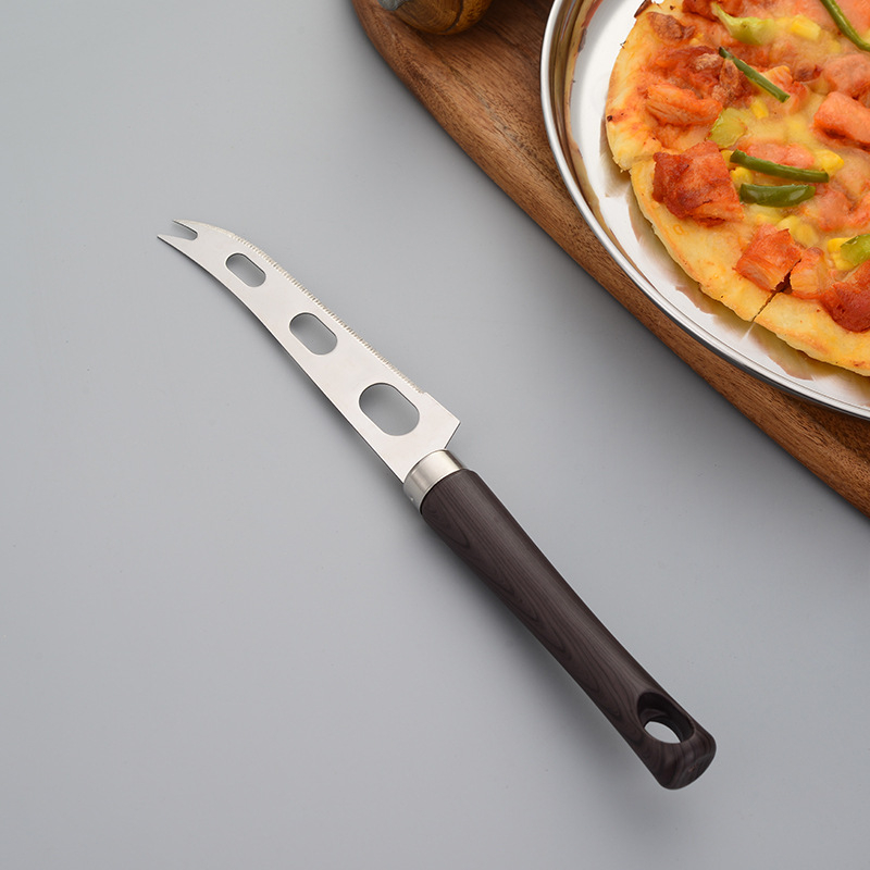 Sada kuchynských nástrojov z nerezovej ocele s drevenou rúčkou na pečenie – kreatívny viacúčelový set noža a špachtle na torty a pizzu