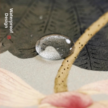 Hedvábný nepremokavý behúň na čajový stôl – zen inšpirácia, moderný čínsky štýl, dlhý