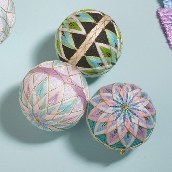 DIY sada výšivky Temari pre kľúčenku so šťastným talizmanom – ručne vyrobená ozdoba pre začiatočníkov
