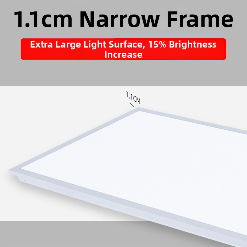 LED plochý panel osvetlenie 600×600 mm a 300×600 mm, úzky rám, hliníkové panelové svetlo, anti-glare, vysoký jas, ploché stropné svietidlo