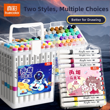 True Color marker pre kreslenie, bezpečný akvarelový marker pre materskú školu, nepriehľadné farby a vrstvená akrylová štetka