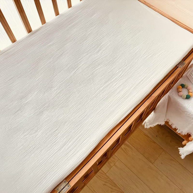 Set de lenjerie pentru copii din bumbac 100% tip A: cearșaf cu elastic, husă de pat și cearșaf, din tifon dublu-strat cu imprimeu desen animat; pentru toate anotimpurile