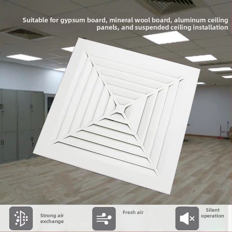 Integrovaný stropný ventilačný ventilátor 300x300 pre kúpeľňu a kuchyňu, výkonný a tichý 30x30
