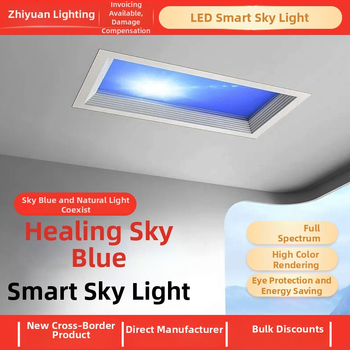 LED ultra tenký stropný panel s inteligentnou integráciou, vhodný do kuchyne a kúpeľne, modré svetlo oblohy, simulácia Slnka, čisté nebo svetlo