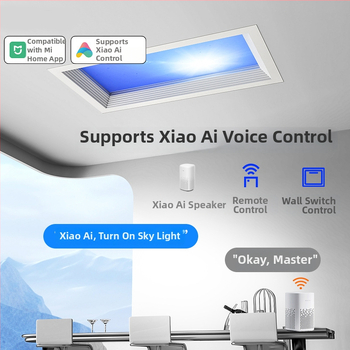 LED ultra tenký stropný panel s inteligentnou integráciou, vhodný do kuchyne a kúpeľne, modré svetlo oblohy, simulácia Slnka, čisté nebo svetlo