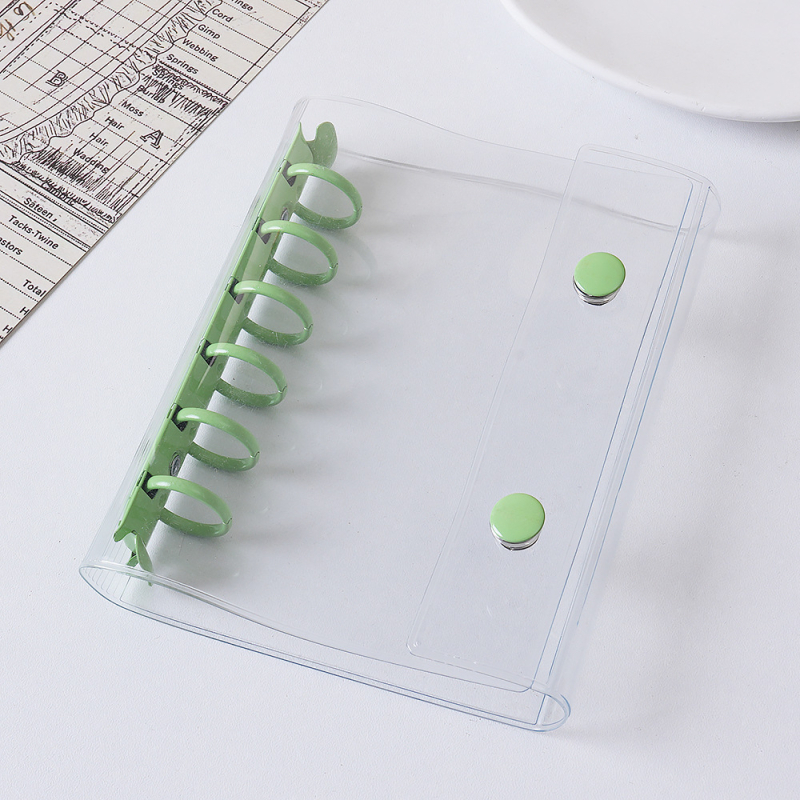Farebný PVC obal na diár pre A6/A7 s dvojitým zapínaním, minimalistický Instagram štýl, trojstranný vonkajší obal s držiakom na 6 kariet