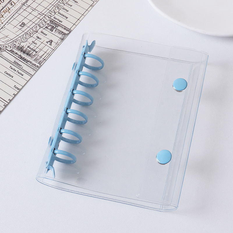 Farebný PVC obal na diár pre A6/A7 s dvojitým zapínaním, minimalistický Instagram štýl, trojstranný vonkajší obal s držiakom na 6 kariet