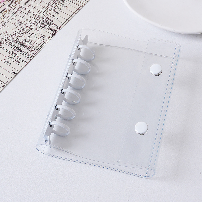 Farebný PVC obal na diár pre A6/A7 s dvojitým zapínaním, minimalistický Instagram štýl, trojstranný vonkajší obal s držiakom na 6 kariet