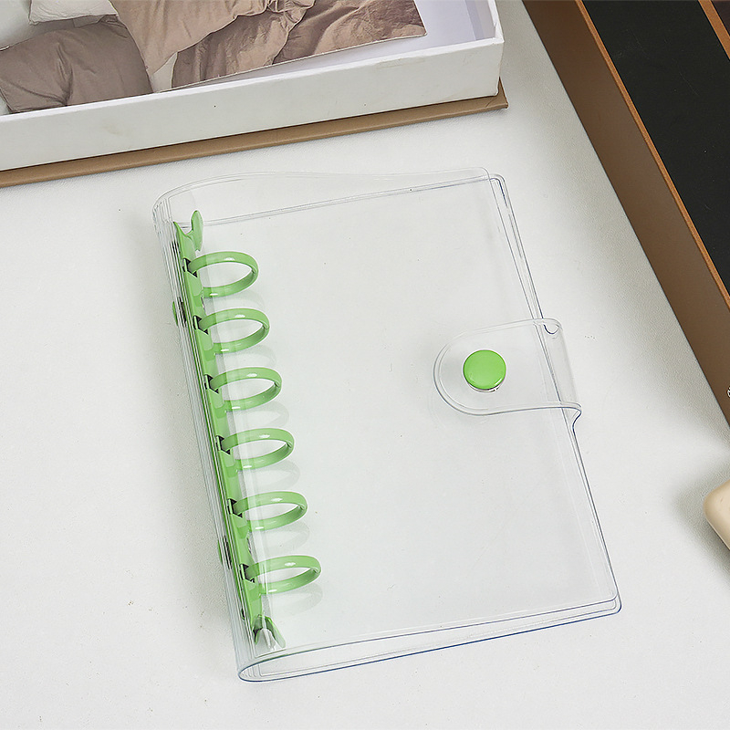 Farebný PVC obal na diár pre A6/A7 s dvojitým zapínaním, minimalistický Instagram štýl, trojstranný vonkajší obal s držiakom na 6 kariet