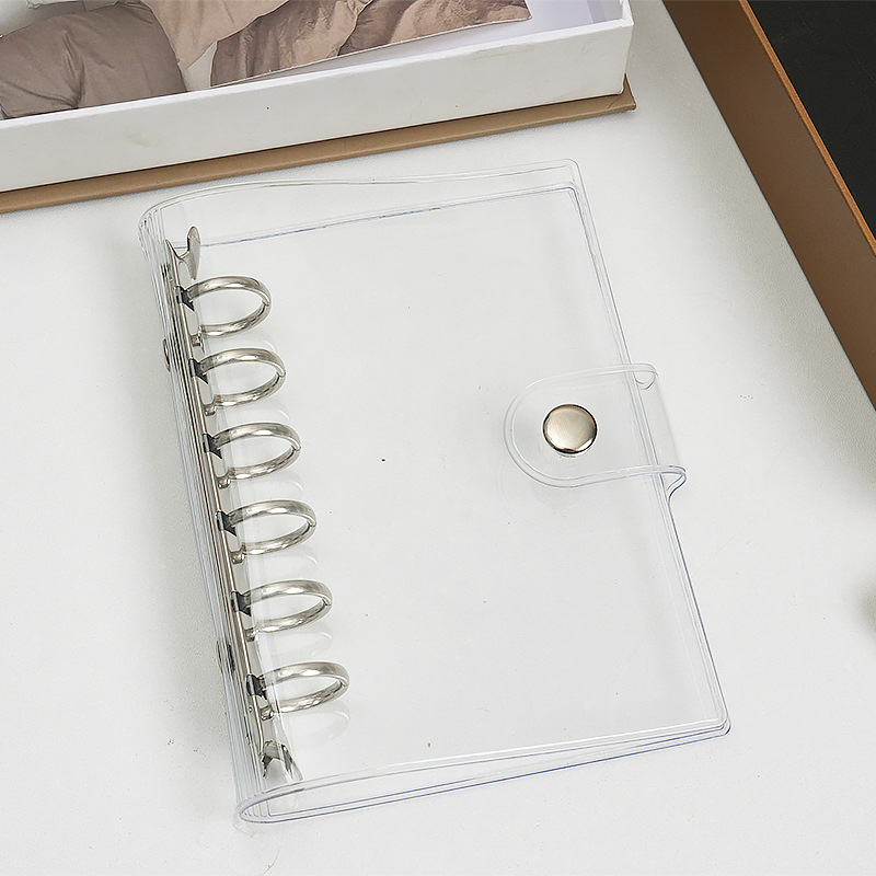 Farebný PVC obal na diár pre A6/A7 s dvojitým zapínaním, minimalistický Instagram štýl, trojstranný vonkajší obal s držiakom na 6 kariet