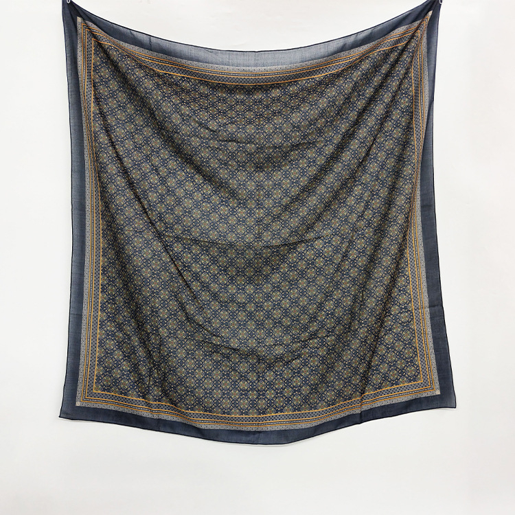 Balijski geometrijski etnički otisak šal za glavu, kvadratni, 110×110 cm, zaštita od sunca