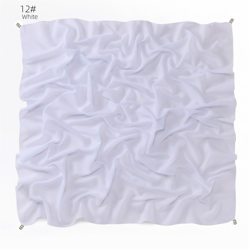 Šal kvadratnog oblika jednostavne boje od Bali vlakna s perlama na kutovima, 110 × 110 cm