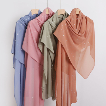 Gyöngy-chiffon hosszú sál, csillag-diamand mintával, etnikus fejkendő Malay-Afrikai stílusban