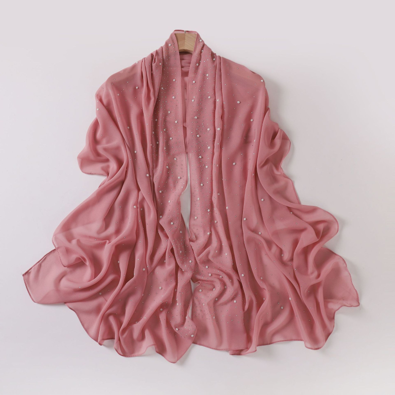 Gyöngy-chiffon hosszú sál, csillag-diamand mintával, etnikus fejkendő Malay-Afrikai stílusban