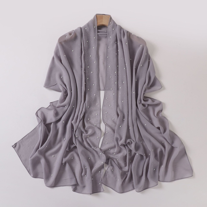 Gyöngy-chiffon hosszú sál, csillag-diamand mintával, etnikus fejkendő Malay-Afrikai stílusban